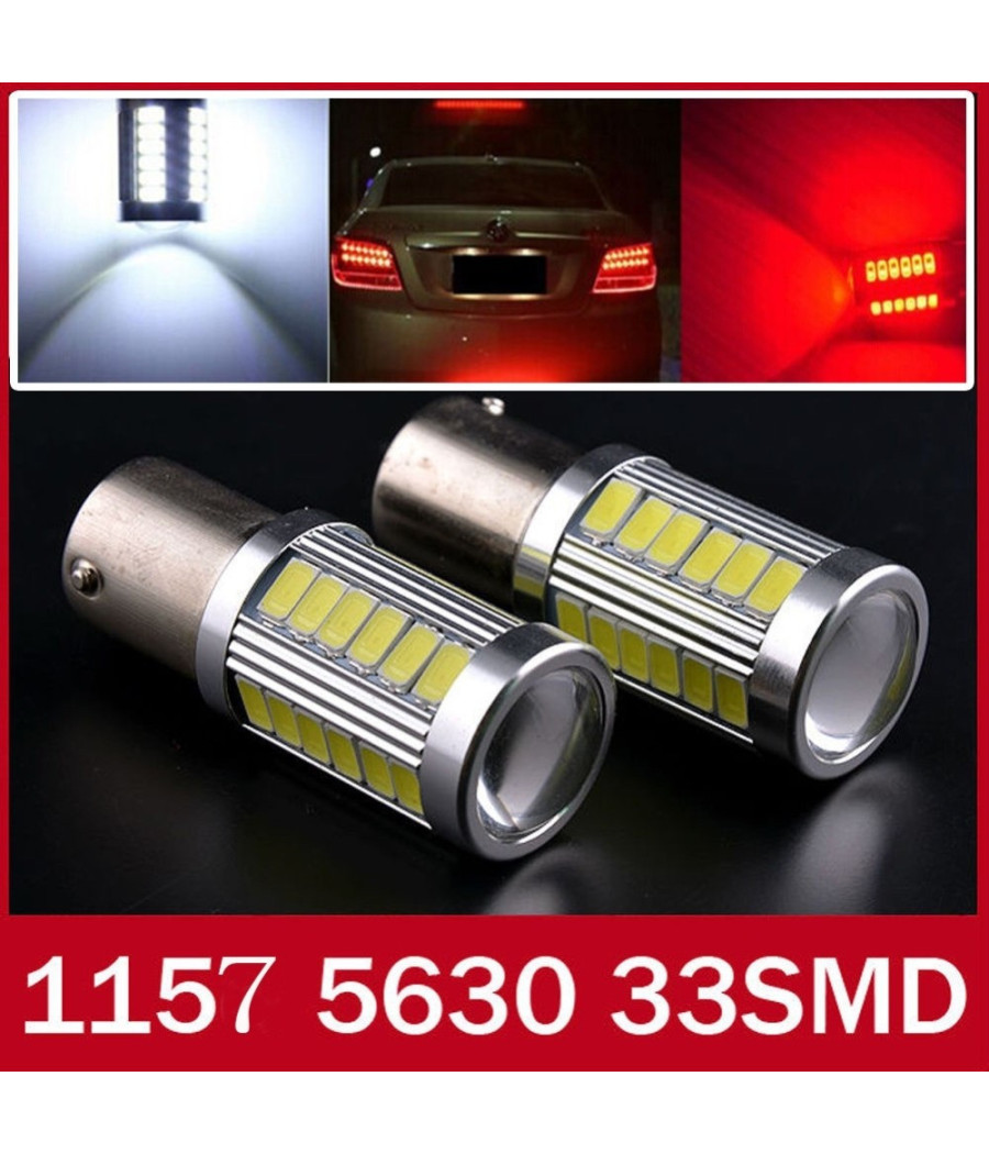 2 Lampadine Luce Posizione Luci Posteriori Stop Bay15d 33 Led Smd 12 - 24 Volt