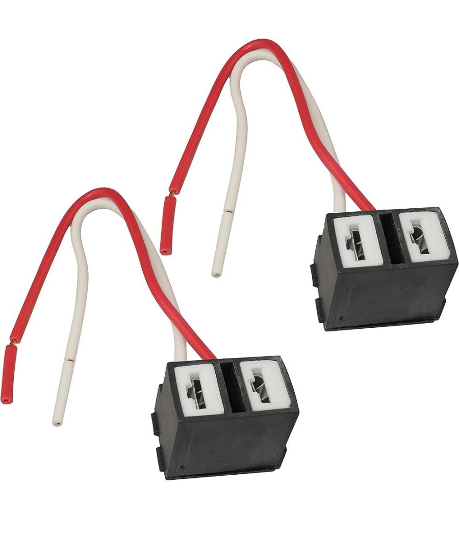 2 Portalampada Spina Femmina Connettore Faro Lampadina H7 In Ceramica Per Auto