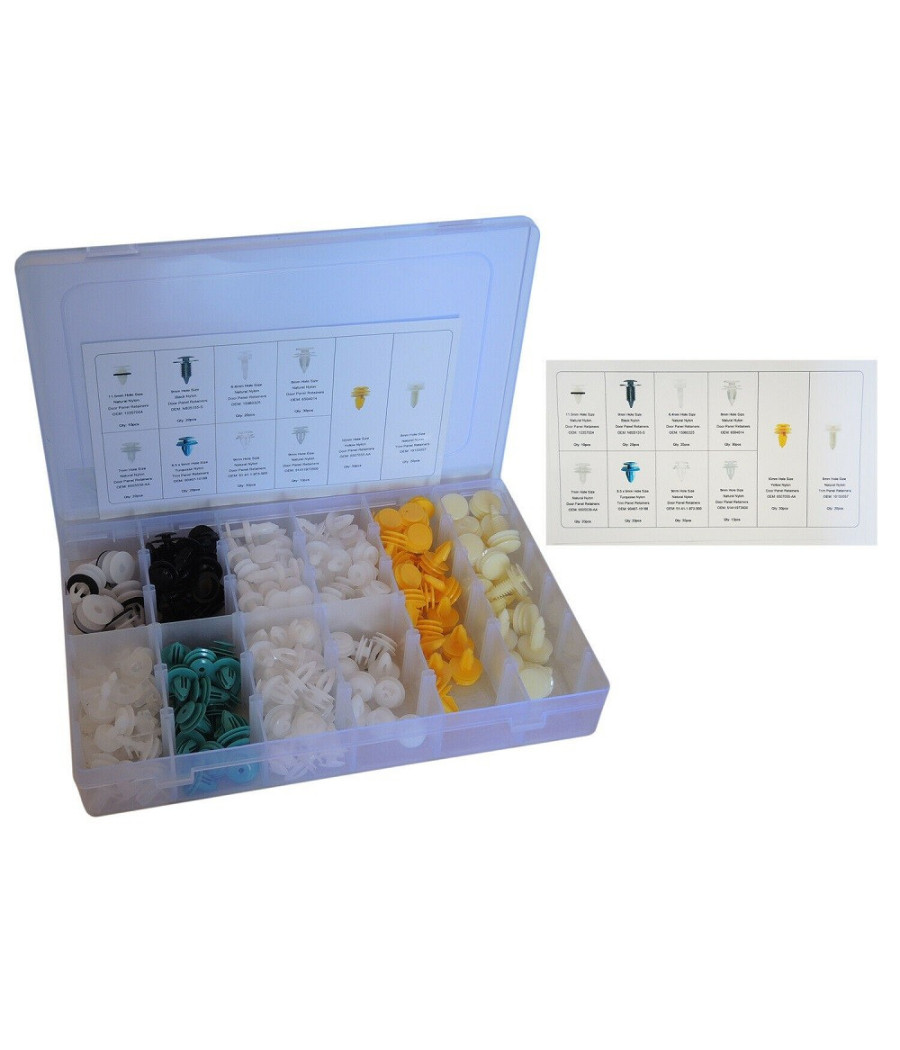 210 Pz Plastica Trim Clip Rivetti Clip Kit Fermi Di Spinta Per Auto Abitacolo