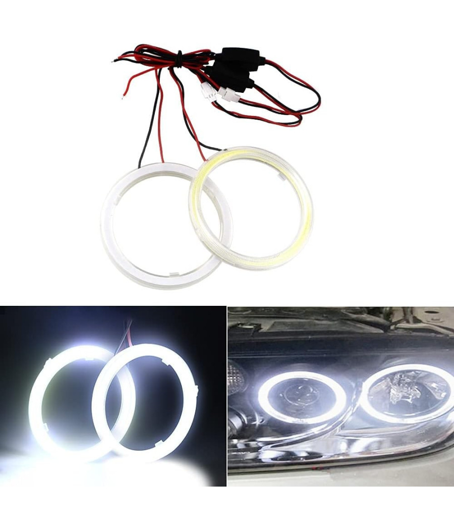 2pz Luci Led Per Auto Fari Lampadine 60mm Occhio D'angelo 12 Volt Maxtech Eye-01