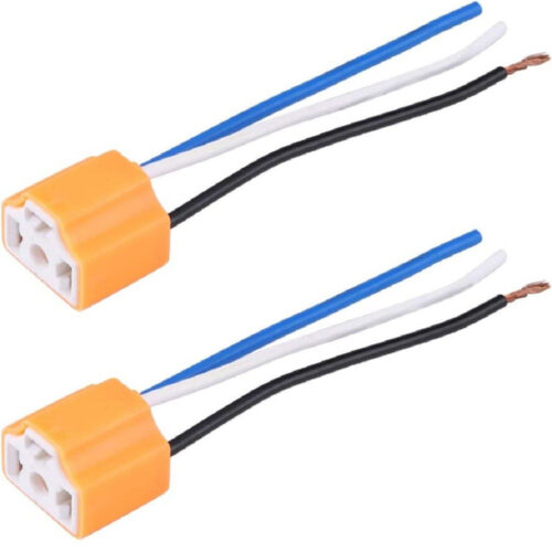 2pz Presa Connettore In Ceramica Femmina Cablaggio Faro Portalampada H4 9003 Hb2