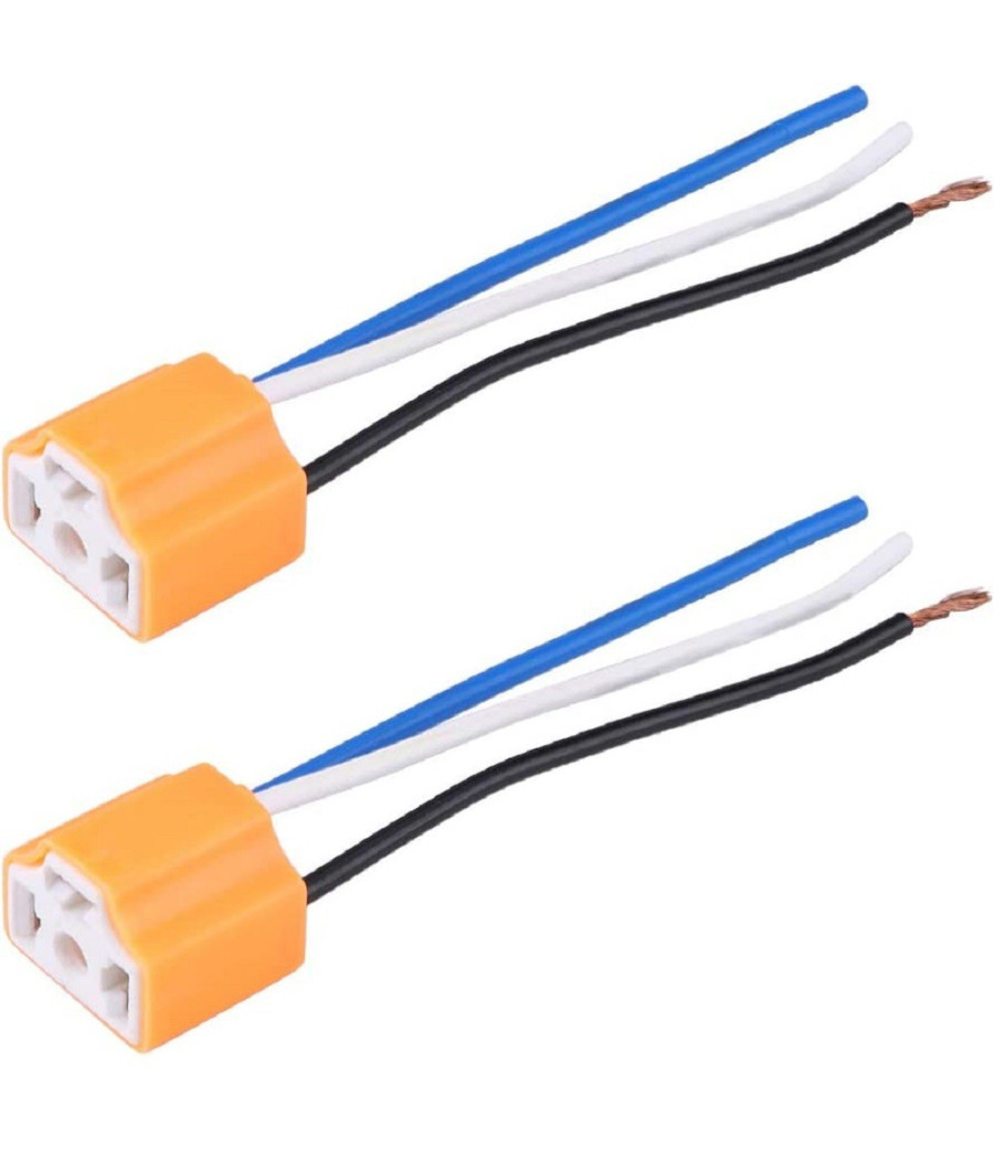 2pz Presa Connettore In Ceramica Femmina Cablaggio Faro Portalampada H4 9003 Hb2