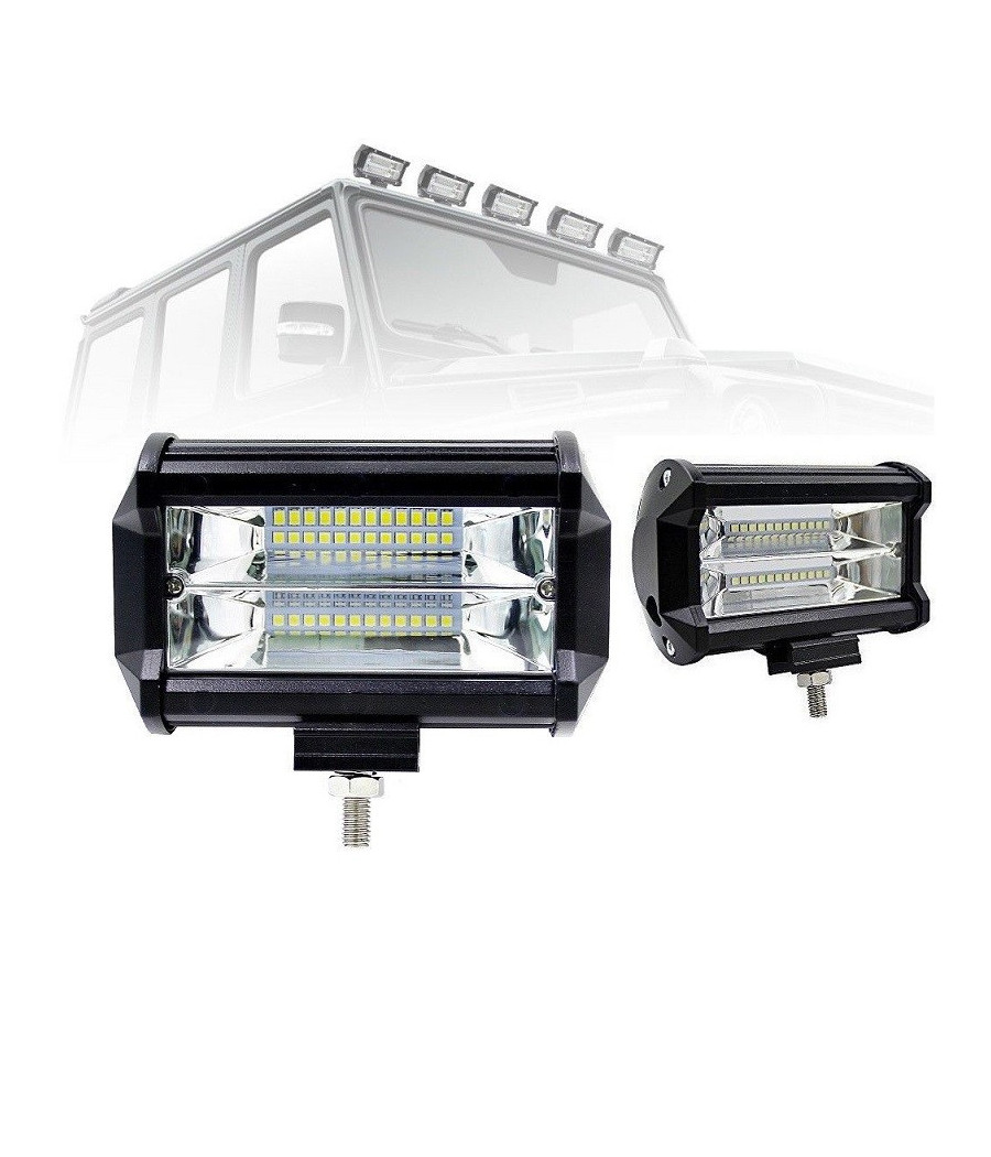 2x 72w Luce Faro Lampada Da Lavoro Faretto Auto Barca Camion 24led Smd 6000k