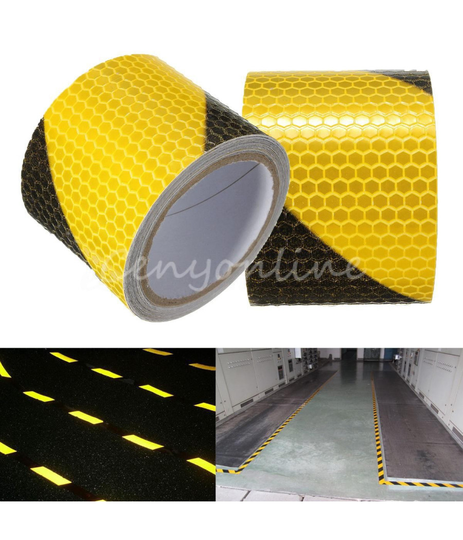 40 Metri Nastro Adesivo Catarifrangente Auto Camion Giallo Alta Visibilità