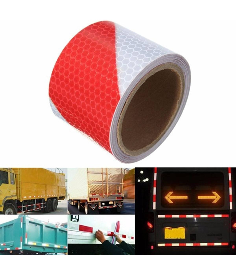 40 Metri Nastro Adesivo Catarifrangente Auto Camion Rosso Bianco Alta Visibilitá