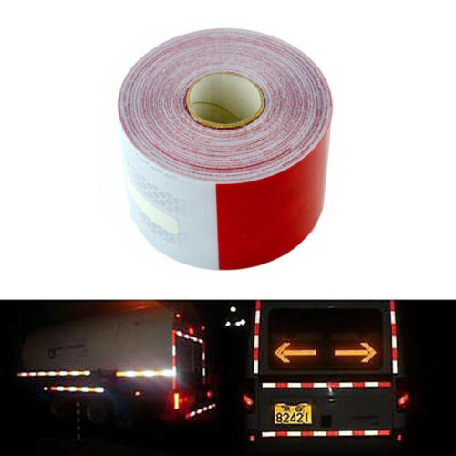5 Metri Nastro Adesivo Catarifrangente Auto Camion Rosso Bianco Alta Visibilitá