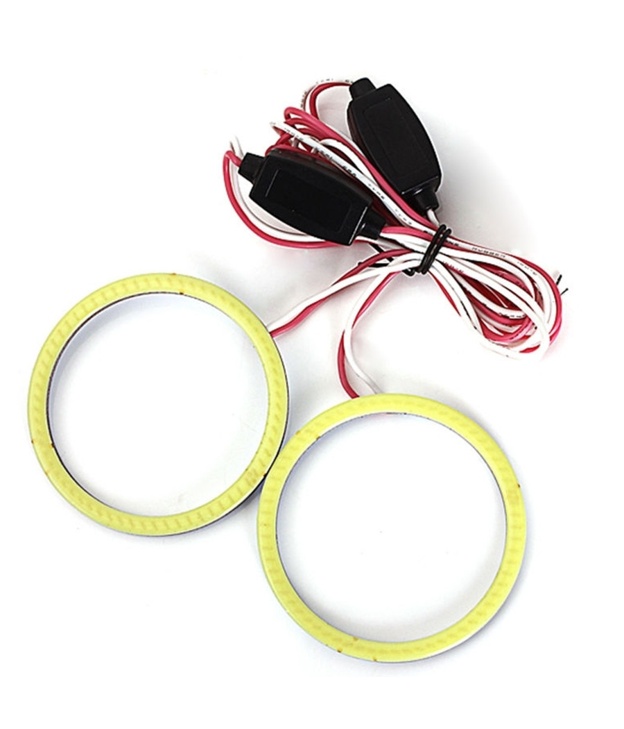 8 Cm Led Cob Circolare Auto 12v 10w Faro Fari Occhi D'angelo Anello Luminoso