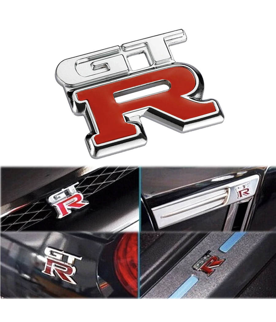 Adesivo Decorazione 3d In Metallo Cromato Per Auto Figura Stemma Gt R Sticker