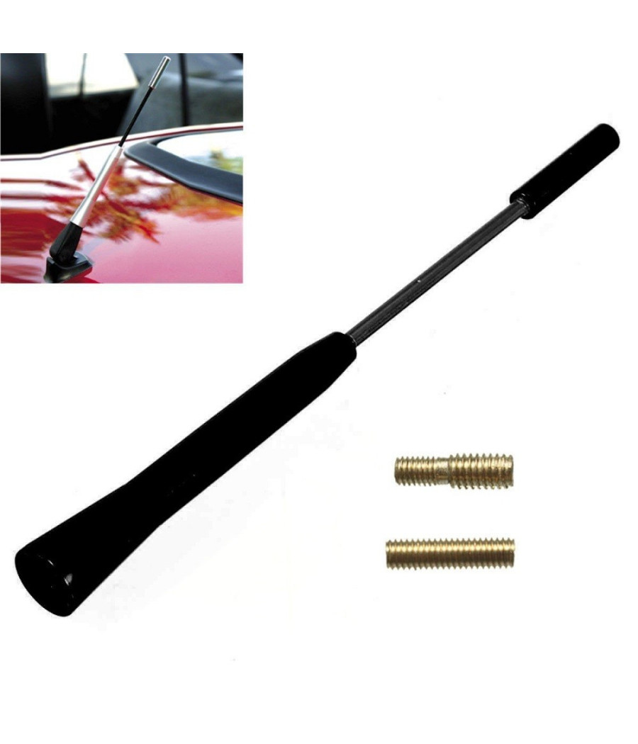Antenna Alluminio Nero Auto Universale Fm Allungabile Esterna Stelo Autoradio Tuning
