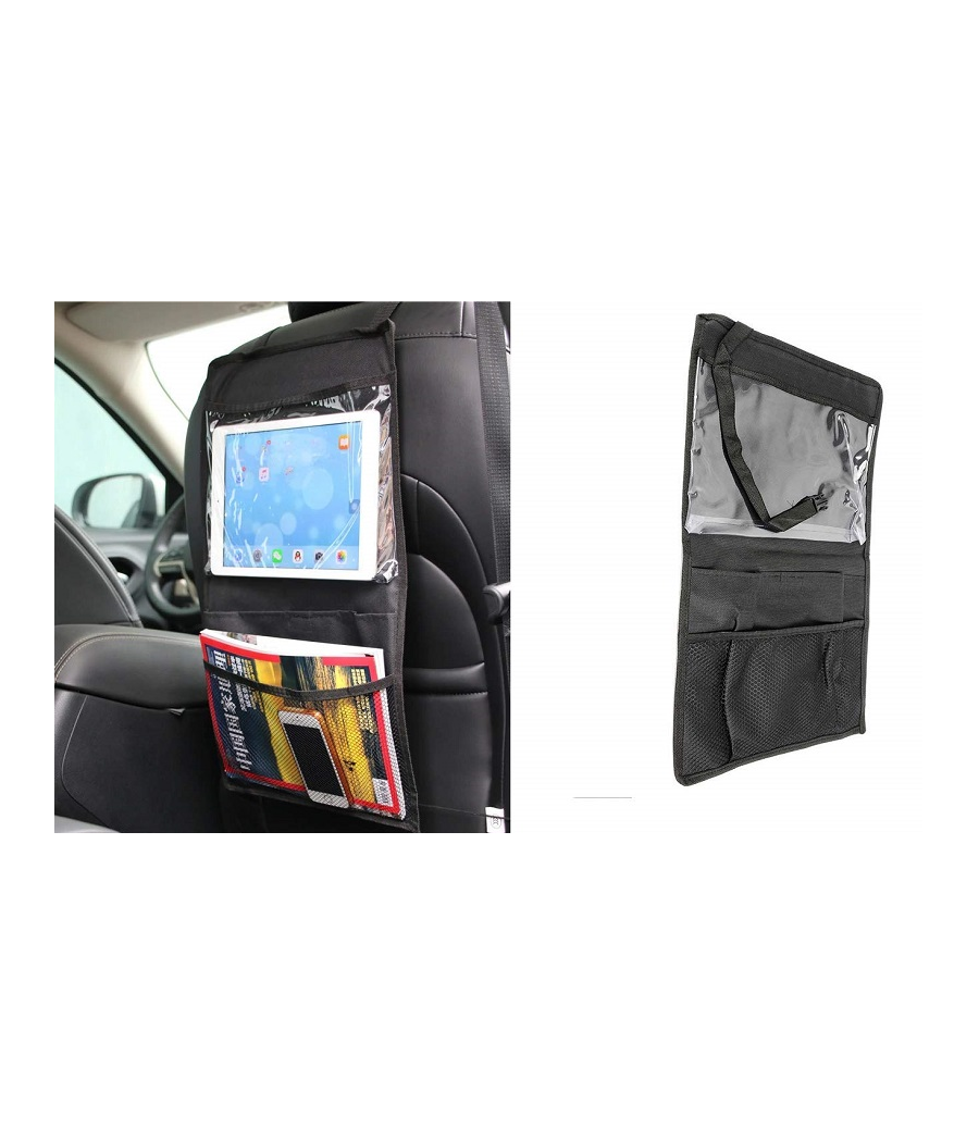 Borsa Organizer Salva Spazio Tablet Portaoggetti Auto Tasca 30x52cm Sedile Rete