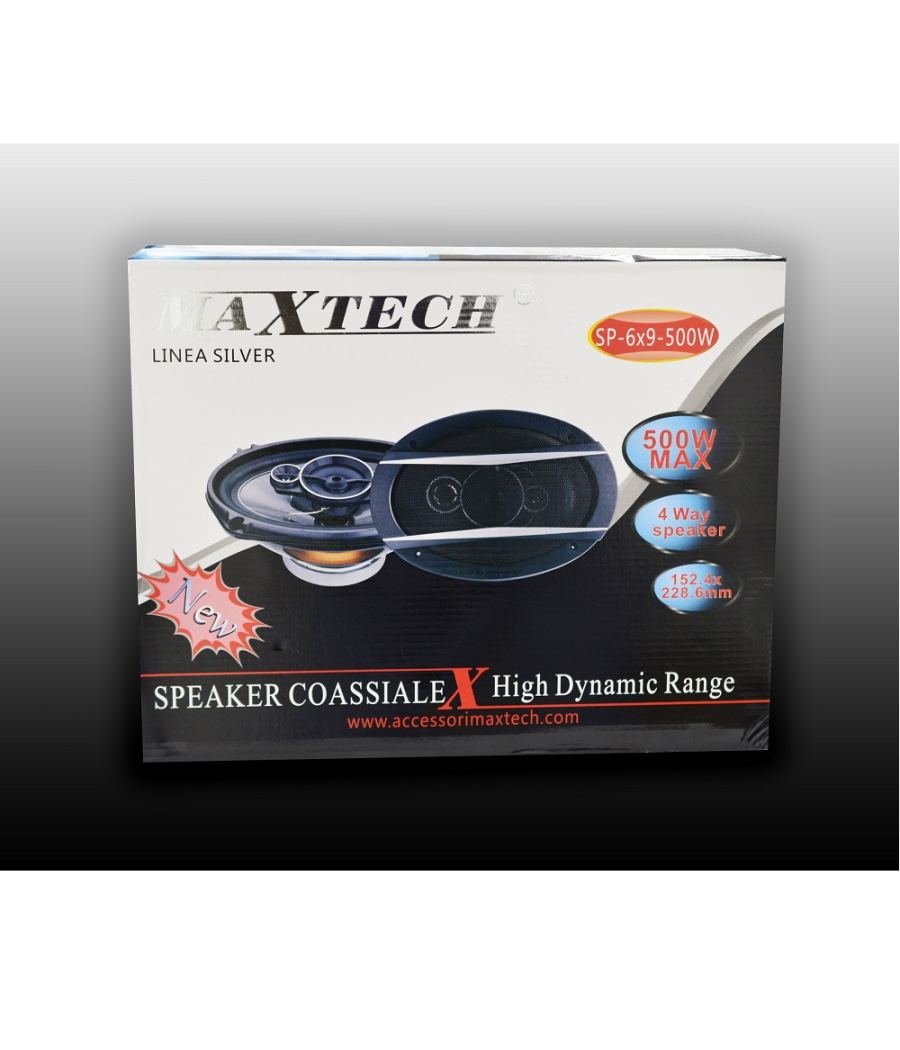 Casse Auto 500w 4 Vie 6x9" Coppia Altoparlanti Coassiali Stereo Maxtech Sp-6x9-500w