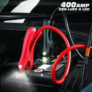 Cavi Batteria Avviamento Collegamento Auto Moto 400 Amp Con Luce Led Jumper