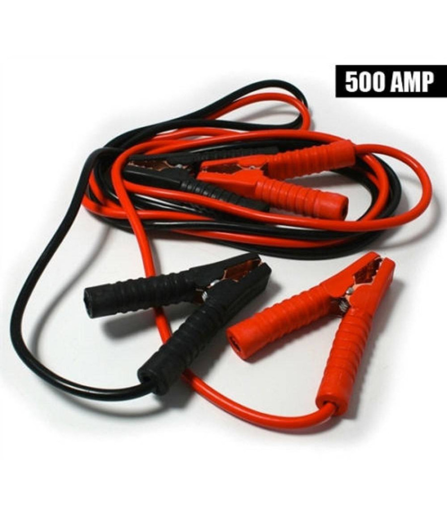 Cavi Di Avviamento Per Collegamento Batteria Auto 500 Amp 3 Metri Mt Jumper
