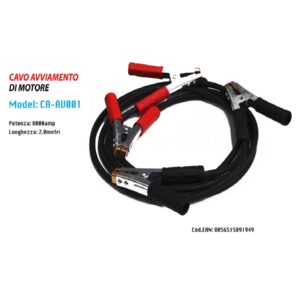 Cavo Avviamento Motore Di Emergenza Auto Cavi Pinze 8000amp 2mt Maxtech Ca-av001