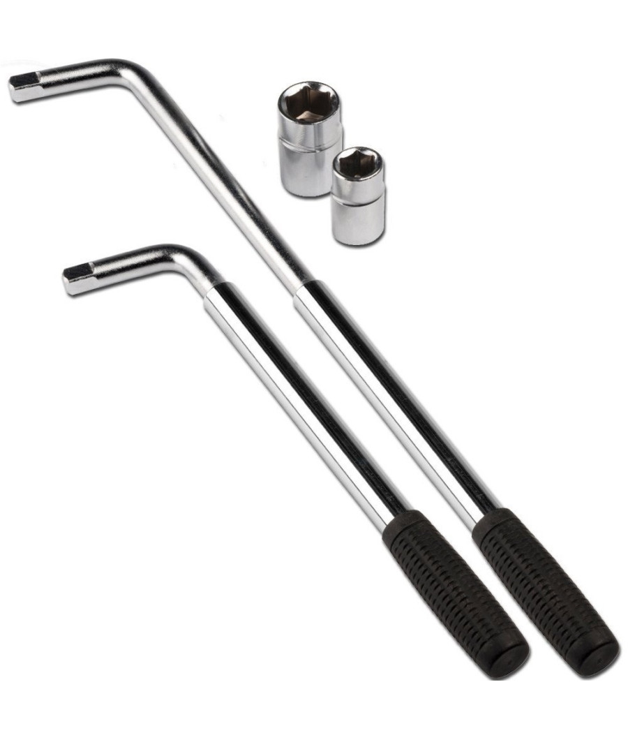 Chiave Esagonale Per Dadi Ruote Auto Automobile Telescopica 2 Inserti In Acciaio