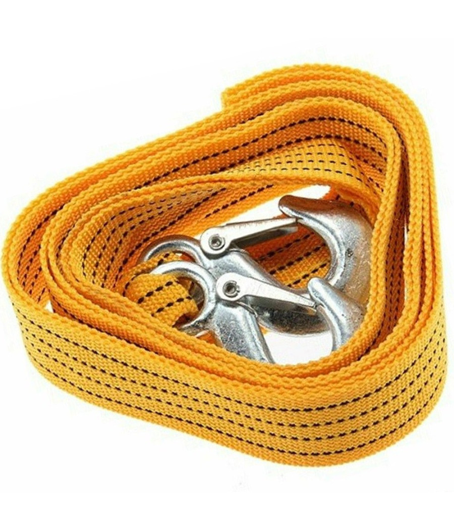 Cinghia Cavo Da Traino Sos Auto Super Resistente Fune Corda 2 Ganci 5000kg