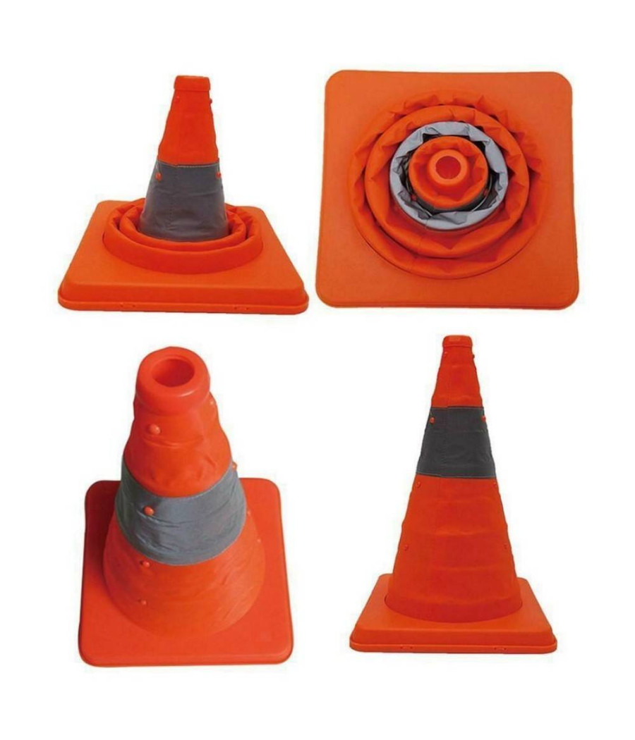 Cono Telescopico Stradale Altezza 45cm Base 24x24cm Pieghevole Auto Camper Camion