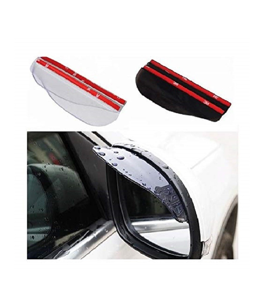 Coppia Deflettori Protezione Specchietti Retrovisori Antipioggia Adesivo Auto Ombra