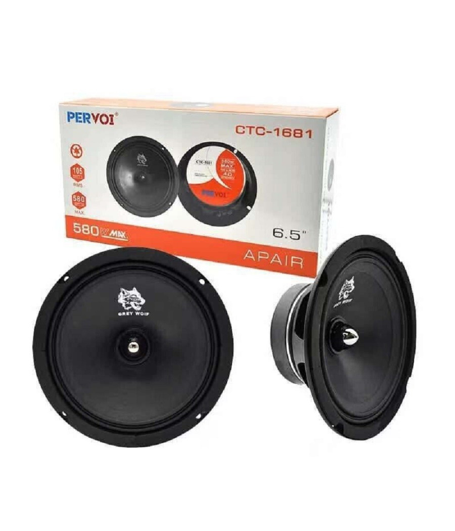 Coppia Di Casse Per Auto Altoparlanti Speaker Woofer 580 Watt 16 Cm Ctc-1681