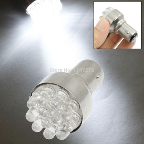 Coppia Di Lampadine Gialle A Bulbi 12 Led Per Auto 12volt S25 Luce Gialla
