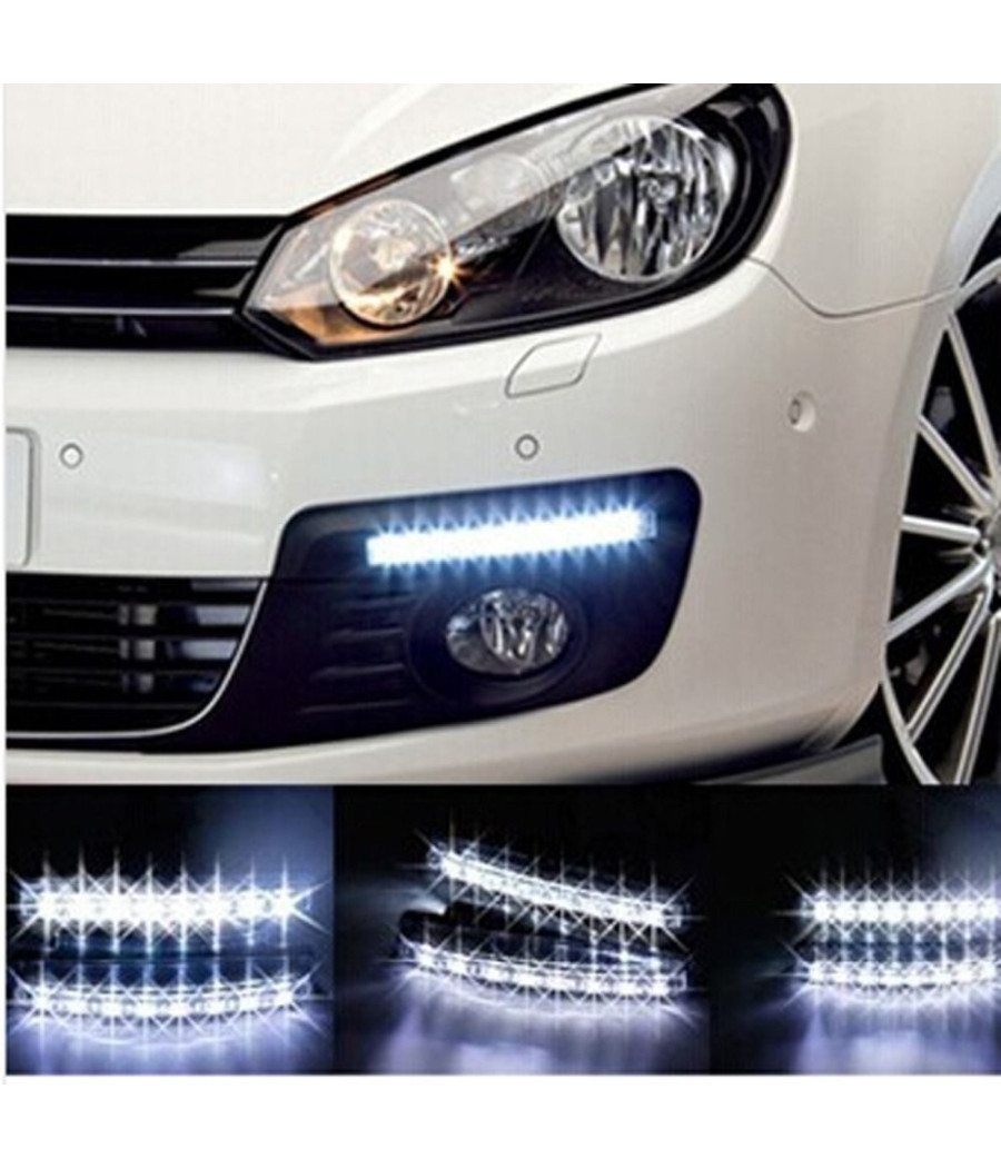 Coppia Fari Luce 8 Led 5050 Diurne Daytime Fanale Fari Auto 12w Led 240