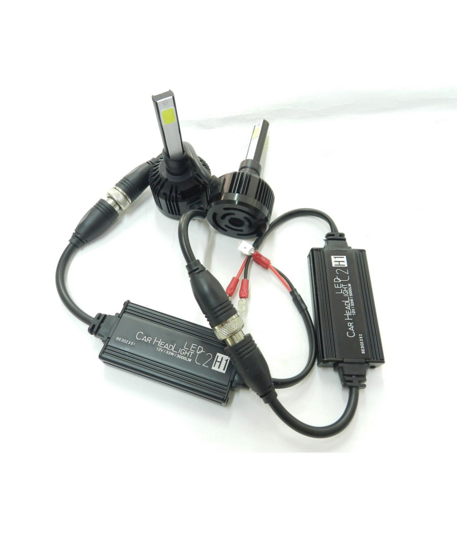 Coppia Fari Ricambio Lampade Auto 2 Led 6s H1 Alta Luminosita' Bianco Freddo 30w