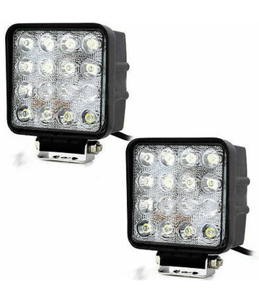 Coppia Fari Supplementari Profondità Auto Fuoristrada Suv 16 Led 6000k Ip68