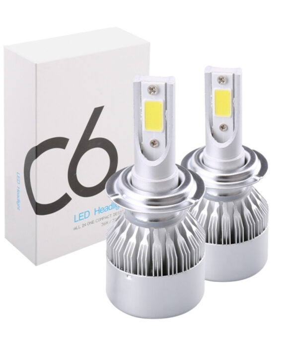 Coppia Lampade Anabbaglianti Abbaglianti C6 Hb4 9006 6000k Led 8v-48v F 36w/3800lm Auto Moto
