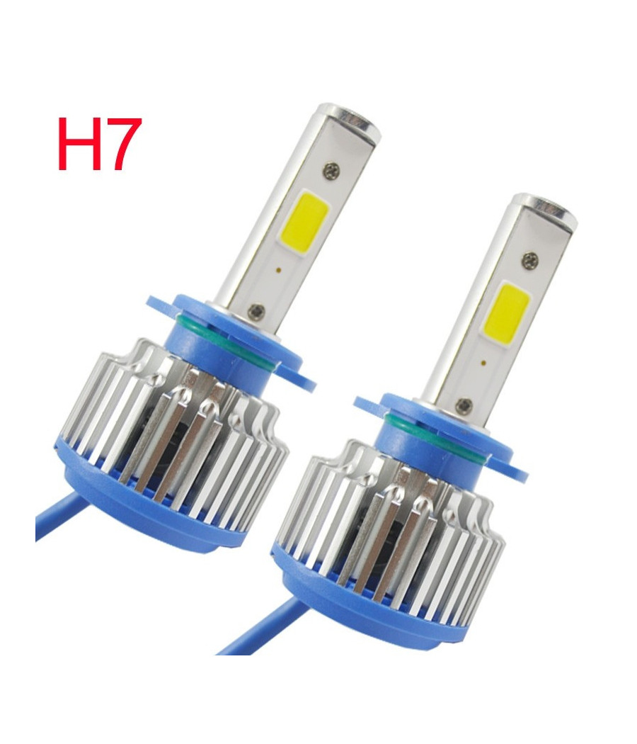 Coppia Lampade Fari Ricambio Auto H7 Led 3200 Lumen 6000k 12v 40w Con Ventola