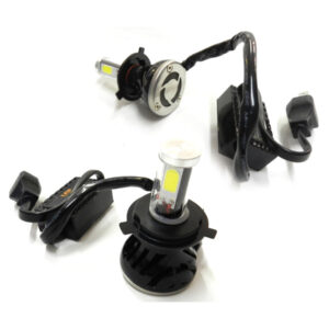 Coppia Lampade Fari Ricambio Per Auto 4 Led 8s H4 Alta Luminosita' Bianco Freddo