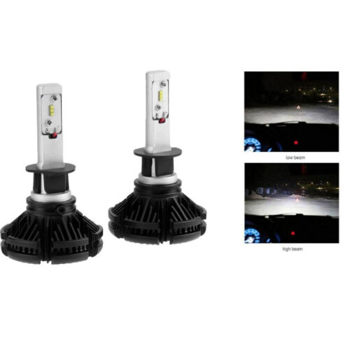 Coppia Lampade Led Auto Fari H1 X3 Kit Lampadine 50w 6000 Lumen Ip67