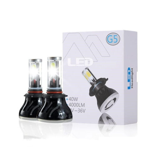 Coppia Lampade Led Fari Ricambio Kit H4 6000k G5 4000 Lumen Kit Canbus 40w