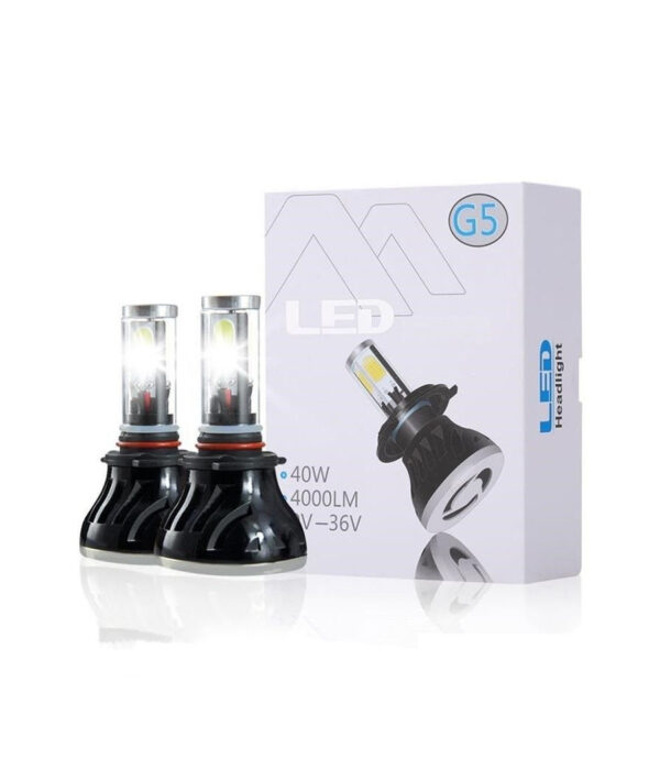 Coppia Lampade Led Fari Ricambio Kit H4 6000k G5 4000 Lumen Kit Canbus 40w