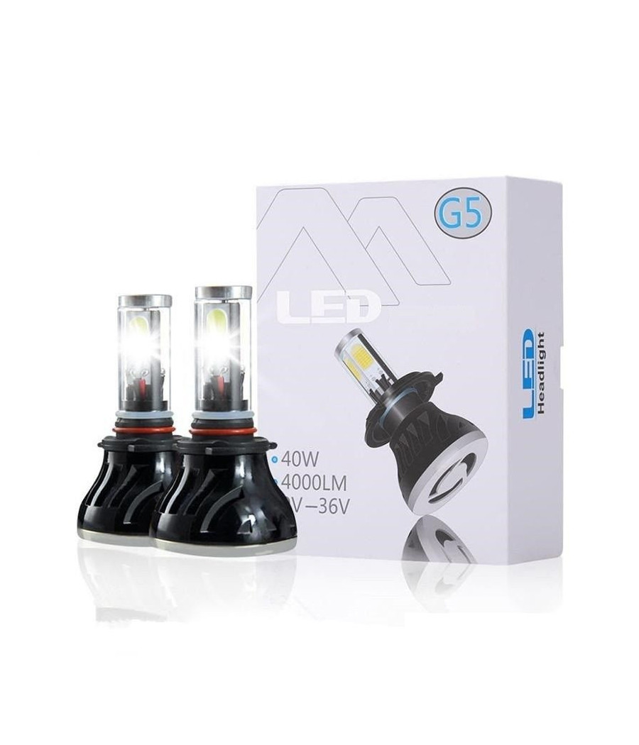 Coppia Lampade Led Fari Ricambio Kit H4 6000k G5 4000 Lumen Kit Canbus 40w