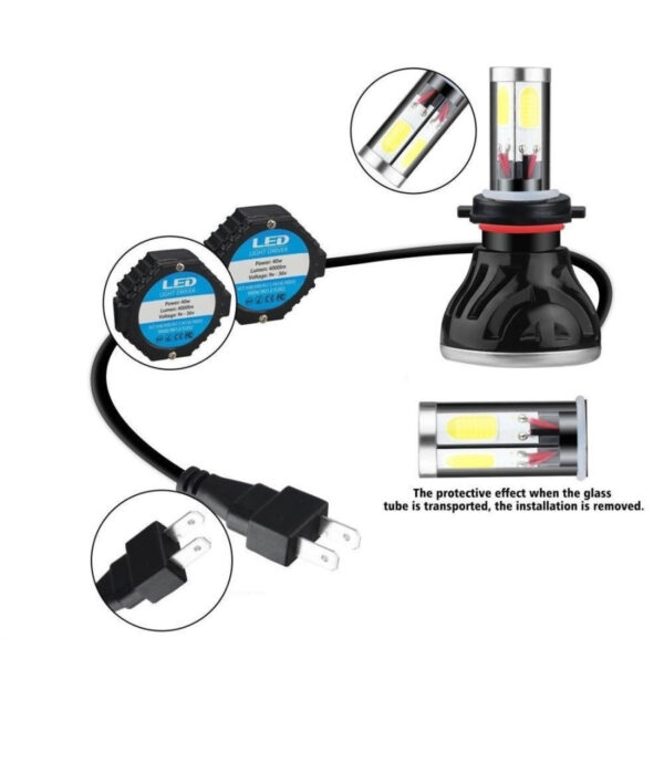 Coppia Lampade Led Fari Ricambio Kit H7 6000k G5 4000 Lumen Kit Canbus 40w