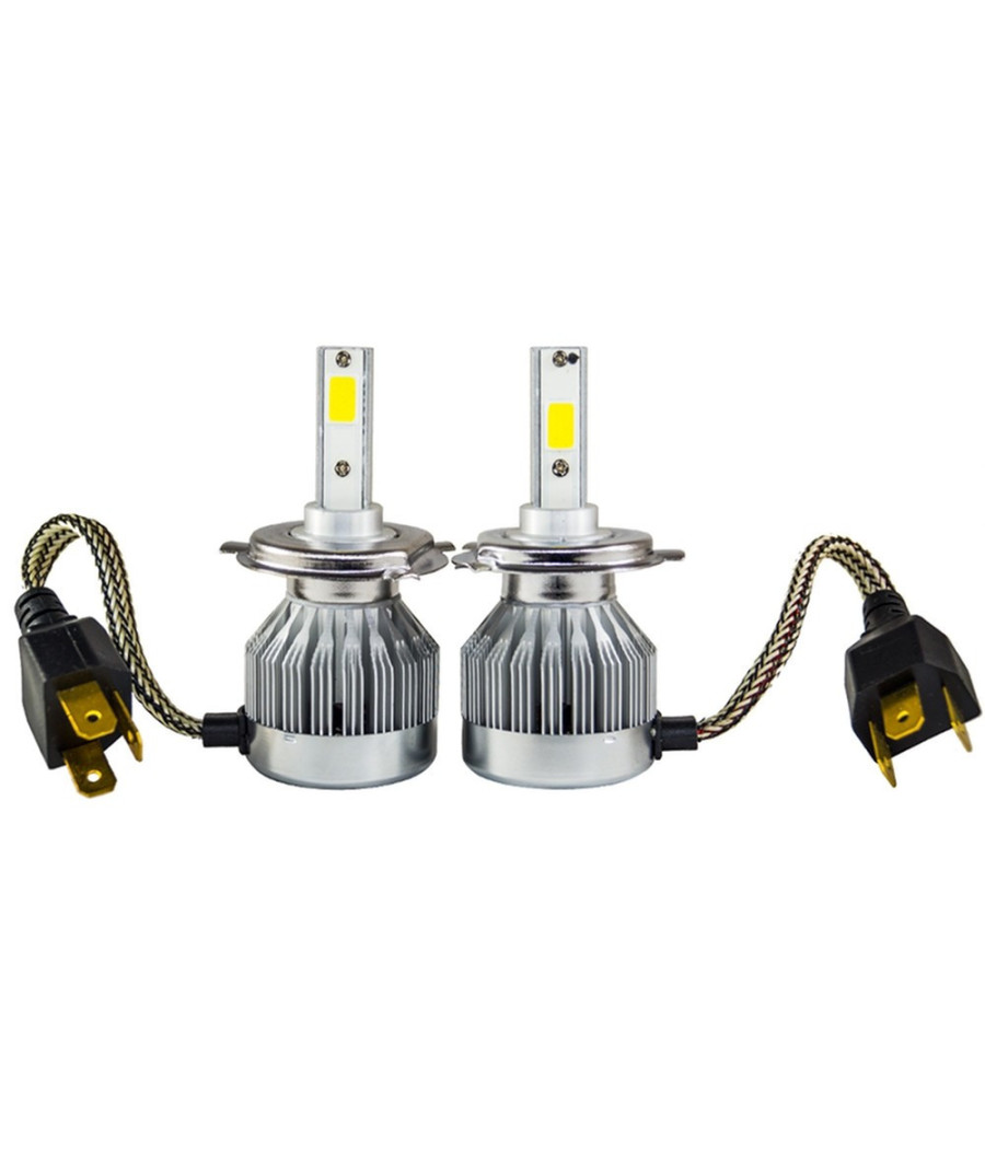 Coppia Lampadine Auto Moto 30w 6000k Bianco Freddo Cob C1 H4 Led 3000lm