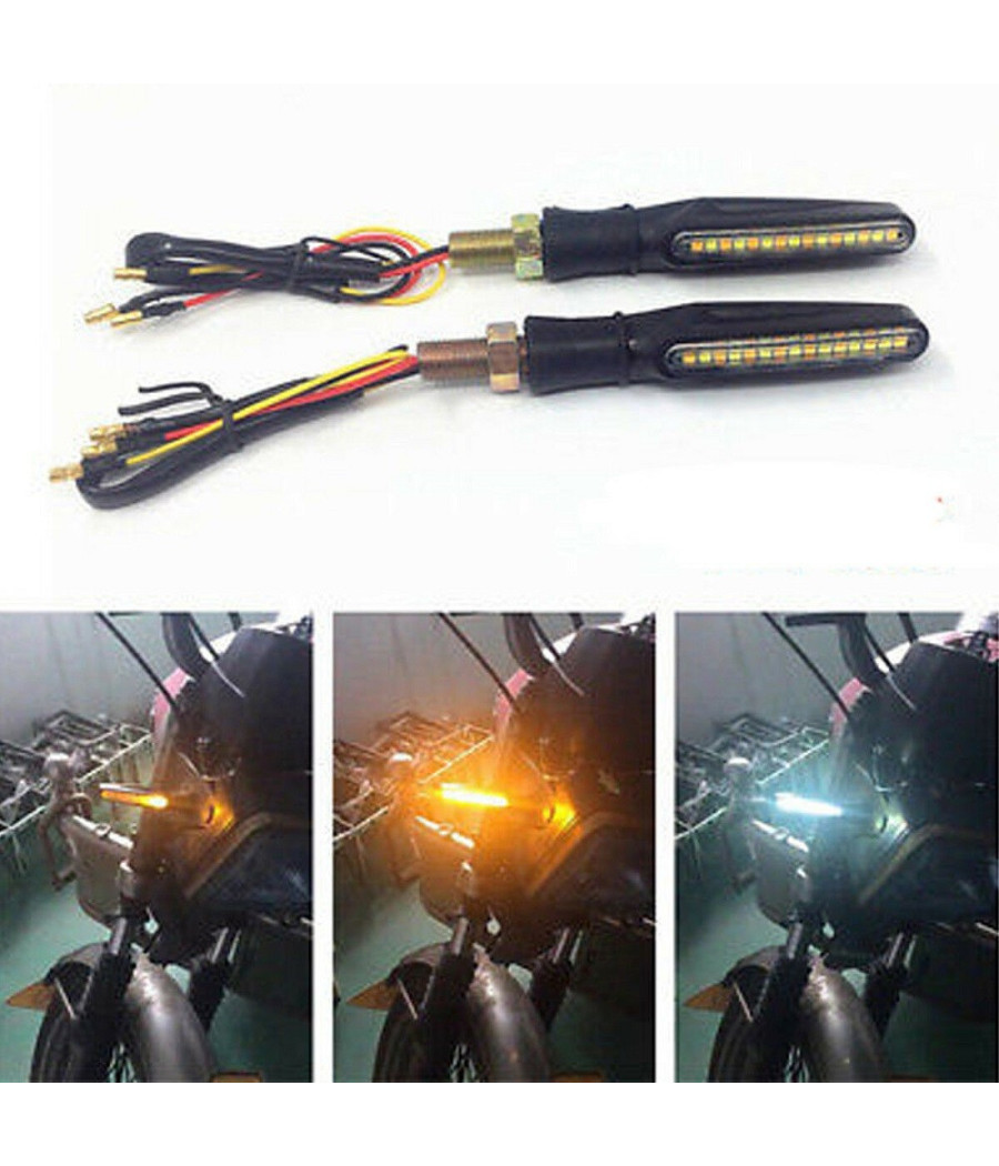 Coppia Led Cob 12v Moto Frecce Indicatore Segnale Freccia Luce Sequenziale Hd810