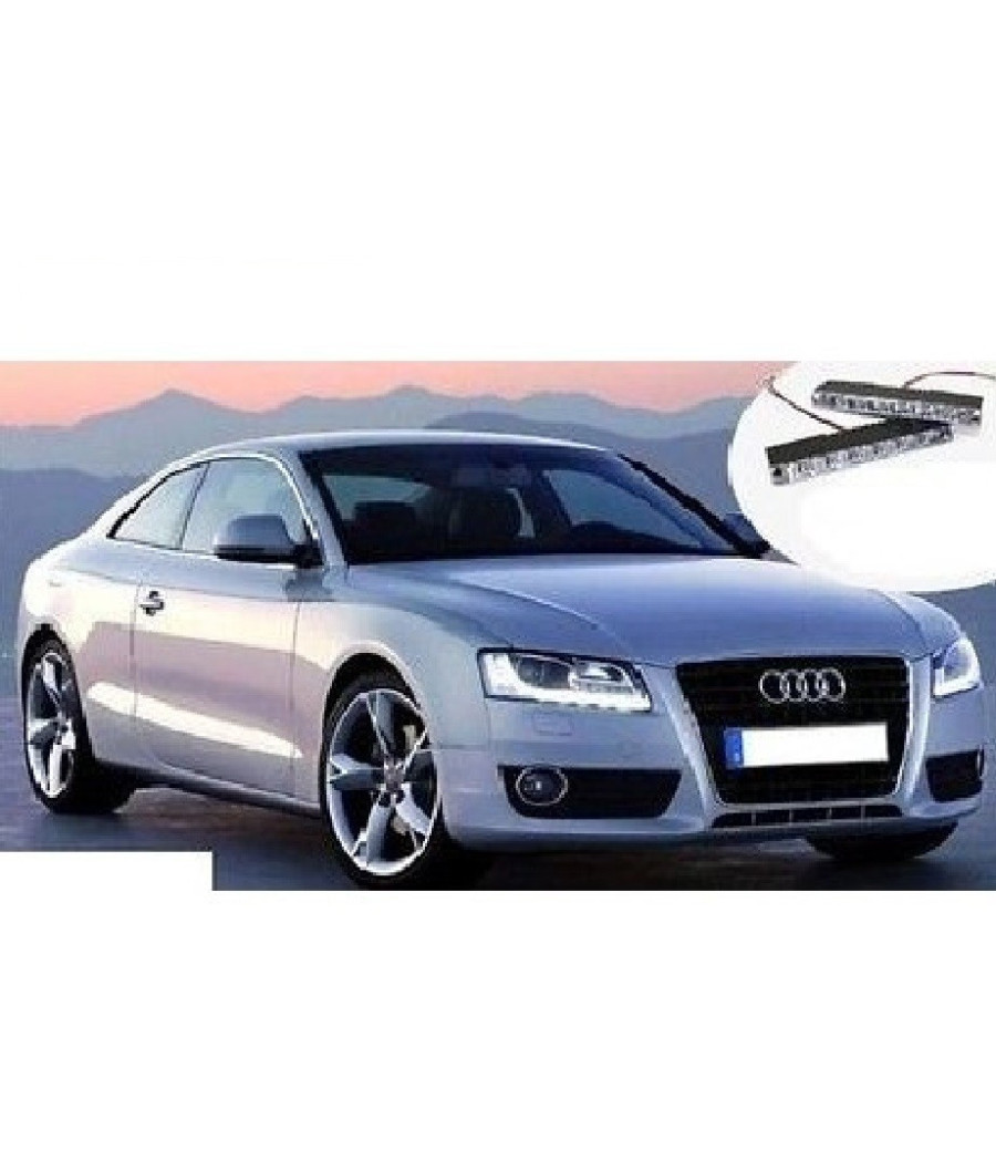 Coppia Luce Luci Diurne 6 Led Ultra Bianco Bianca Auto Moto Tuning Camper Diurna