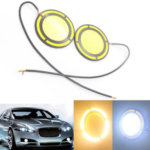 Coppia Luci Led Marcia Diurne Drl Lampade Auto Antinebbia Cob Bianco Freddo