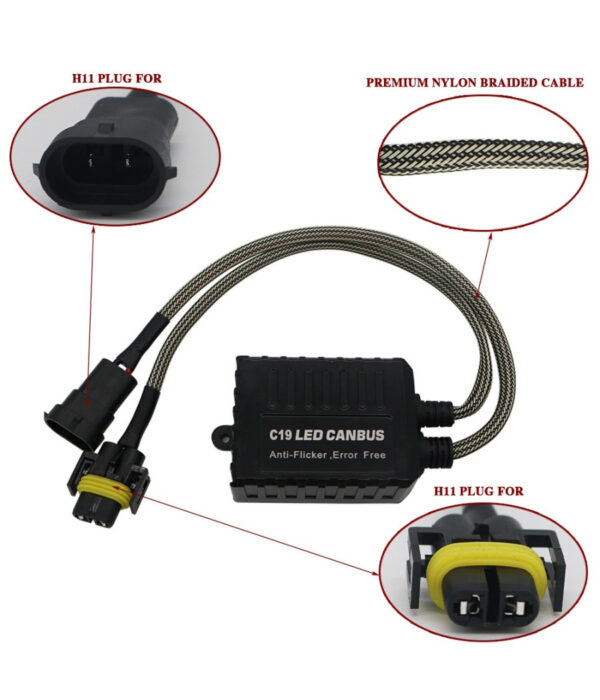Coppia Resistenze Cambus H11 Fari Decoder Led Errore Centralina Antisfarfallio