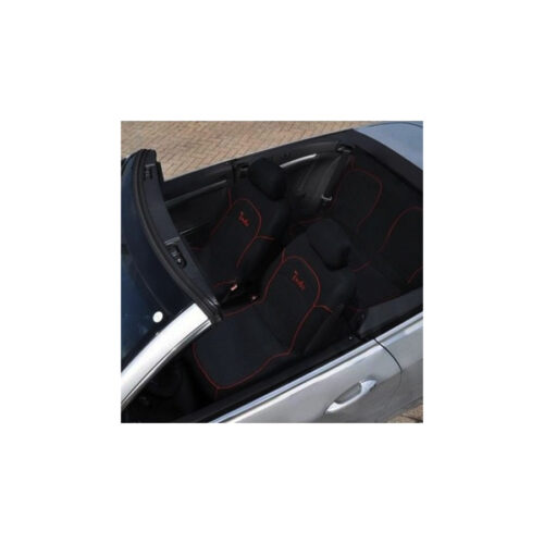 Coprisedili Universali Per Auto 6 Pezzi Colore Nero Finiture Rosse Design Turbo