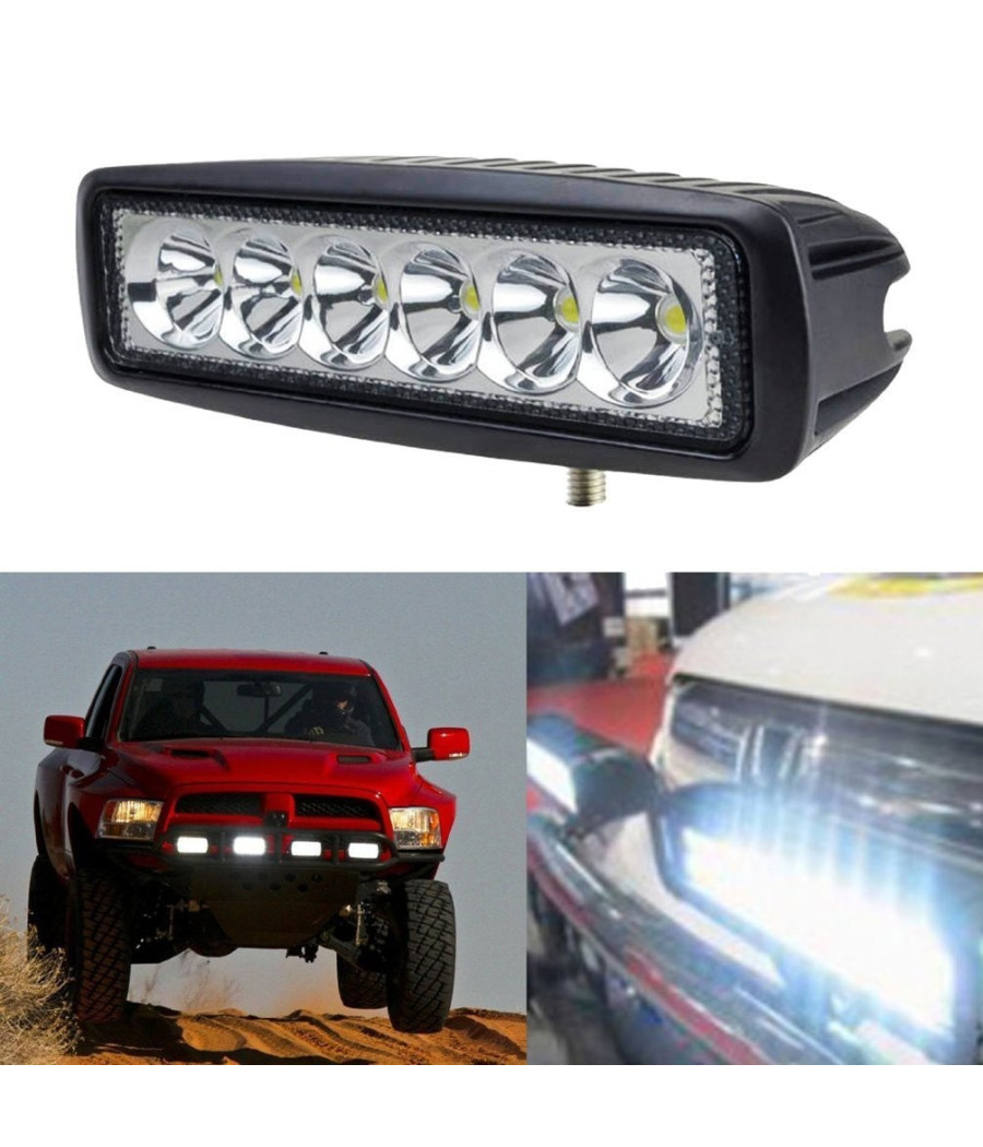 Faro Di Profondità Per Auto O Fuoristrada A 6 Led Da 18 Watt 6000k Ip68