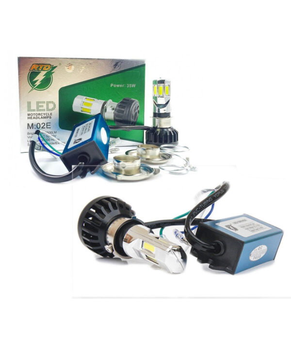 Faro Lampada Led H4 H6 6 Kit Per Moto Motocicletta 35w Watt Mod. M02e 3500 Lmn