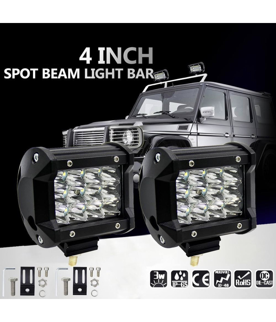 Faro Lampada Supplementare Profondita Auto Fuoristrada 12v 6 Led 18w 6000k Ip68