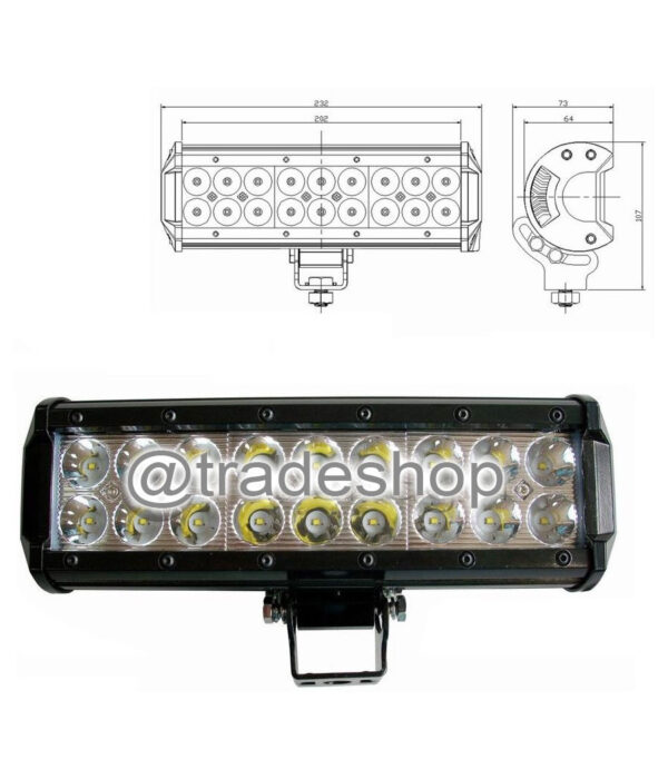 Faro Luce Led Barra D 72 120 240w Inclinabili Supporti 12v Suv Auto Paraurti