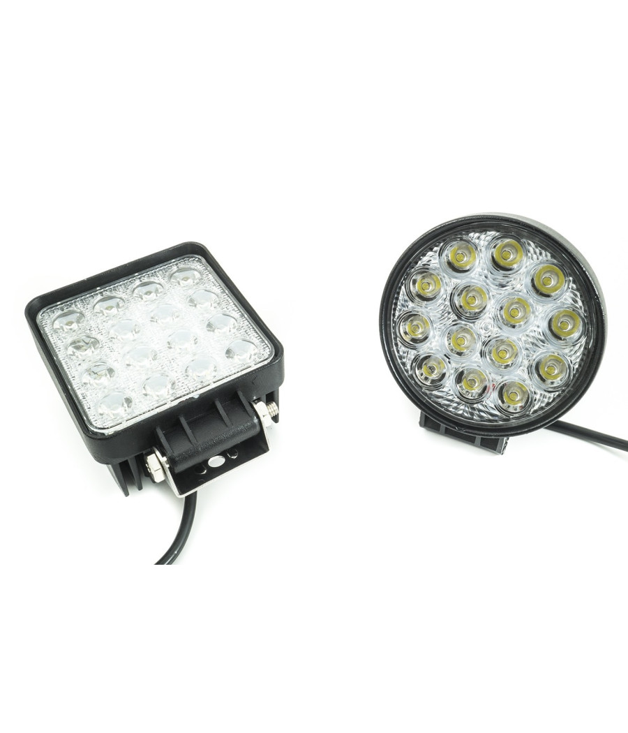 Faro Supplementare Profondita Auto Tondo Quadrato Led 42w 6000k