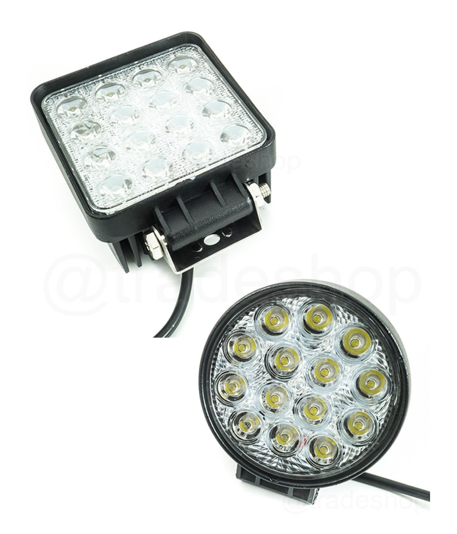Faro Supplementare Profondita Auto Tondo Quadrato Led 42w 6000k