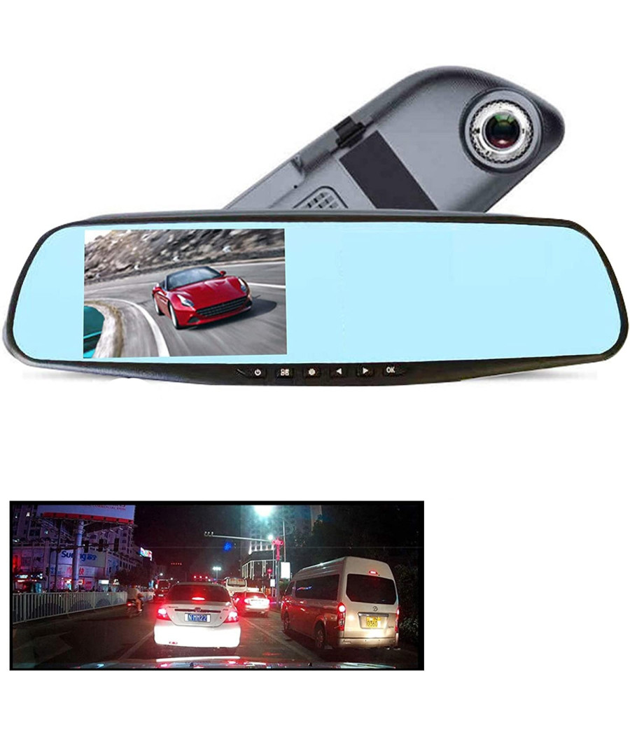 Fotocamera Per Auto Specchio Touch Full Hd 5" Guida Con Doppio Obiettivo Qy-4500