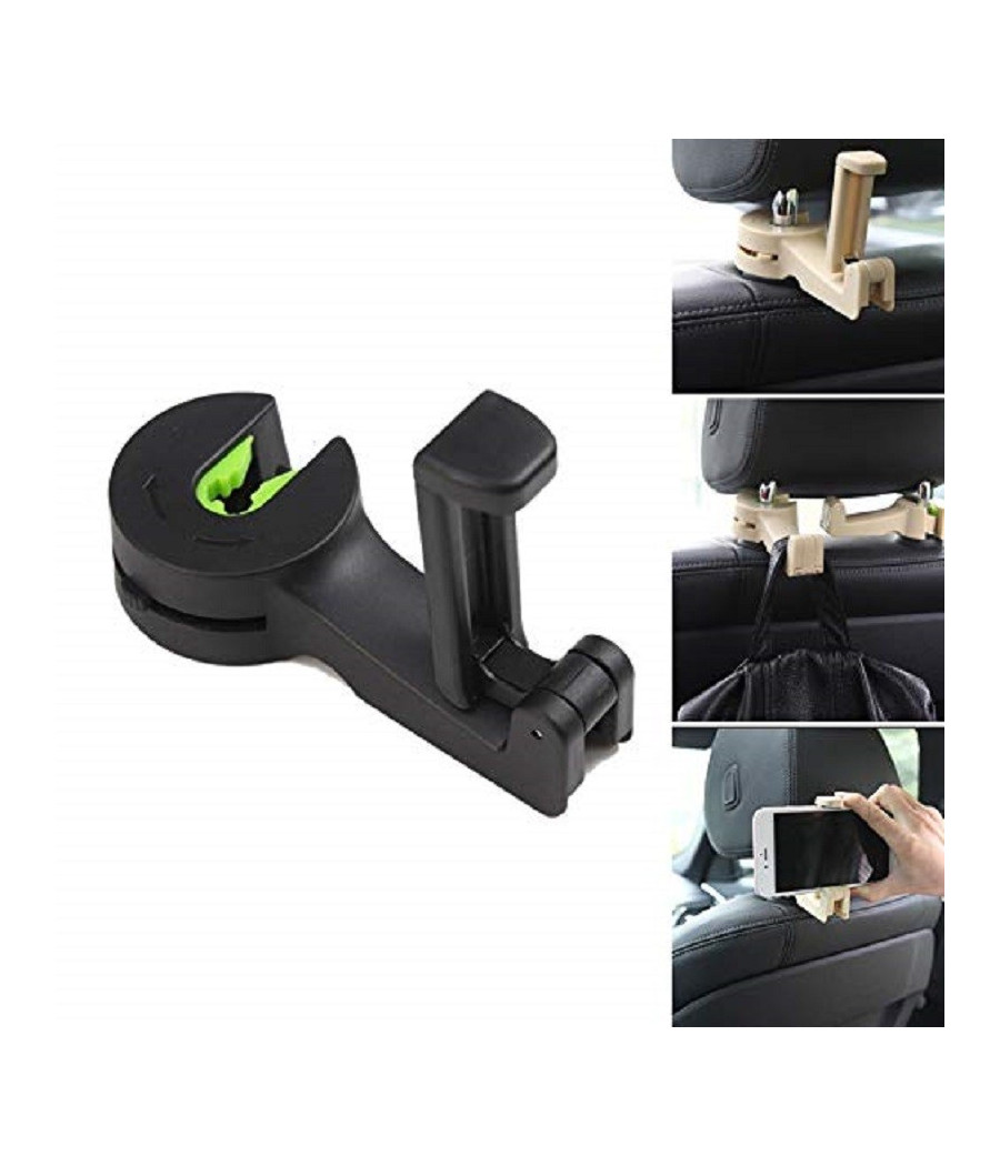 Gancio Sedile Posteriore Auto Supporto Poggiatesta Borsa Telefono Maniglia Buste