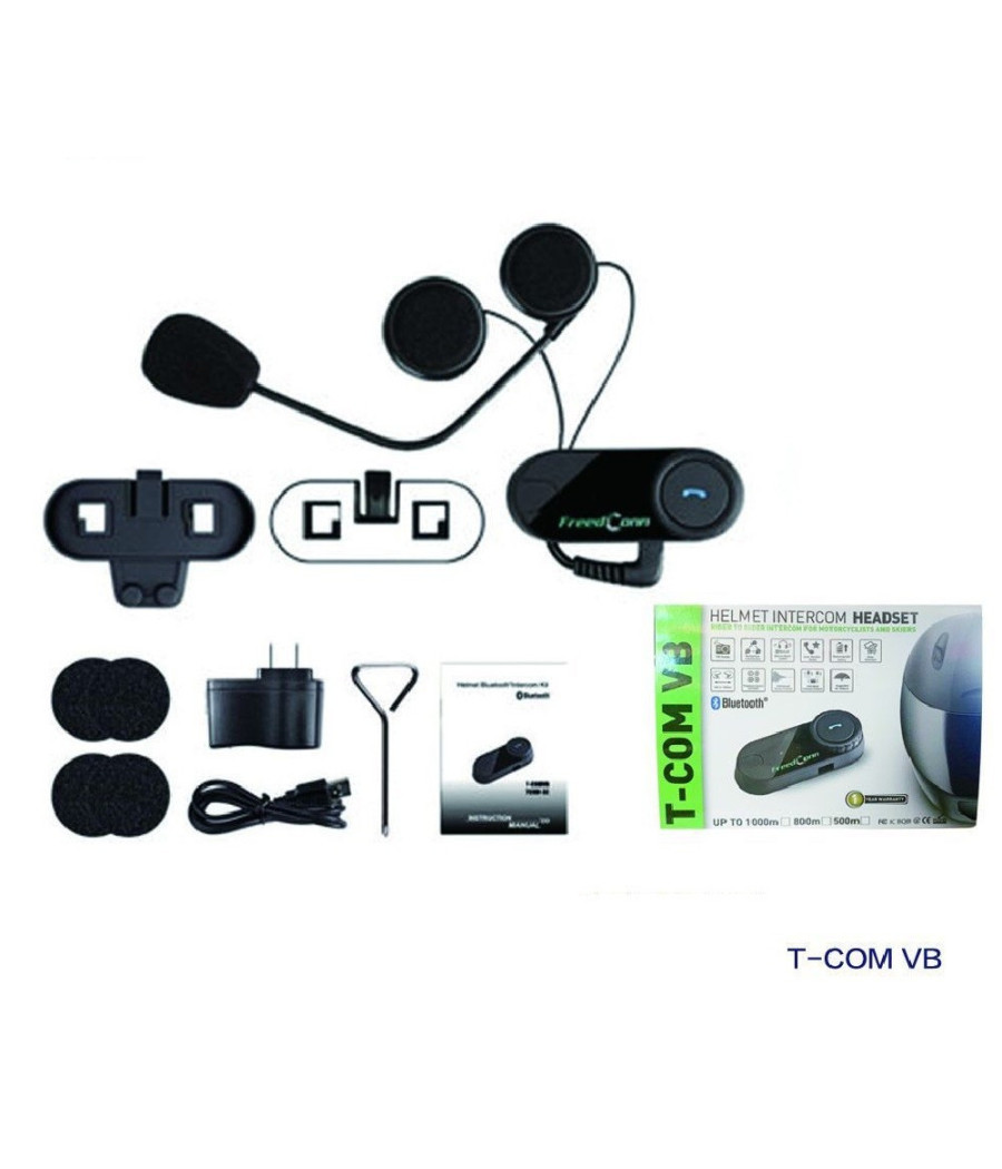 Headset Interfono Intercom Casco Moto Impermeabile Auricolare Bluetooth T-com Vb